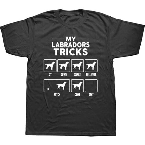 Dog Lover Cotton Labrador Retriever Tricks Short Sleeve Oversized Funny T Shirt Graphic Harajuku Hip Hop T-shirt Streetwear