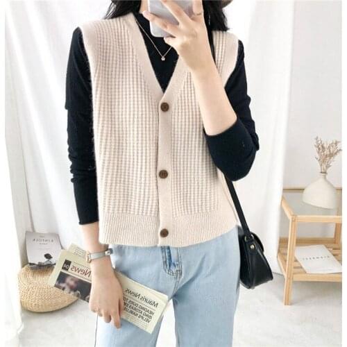 2021 Woman Solid Color Jackets Cardigan Vests Female Spring Autumn Fashion Sleeveless Coat Ladies Single Breasted Waistcoat Q256