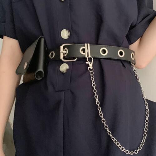 2021 Womens belt Punk style fashion Pin Buckle belt waist chain PU leather belt Harajuku women dress jeans belt bag accessories
