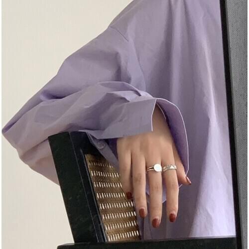 S925 Sterling Silver Rings for Women Retro Fashion Geometric Opening Adjustable Ring Jewelry Accessories Wholesale