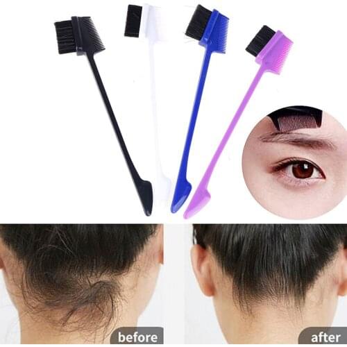 1PCS Double Sided Edge Control Eyebrow Comb Portable Eye Brow Eyelash Brushes Tool 4 Colors Hot