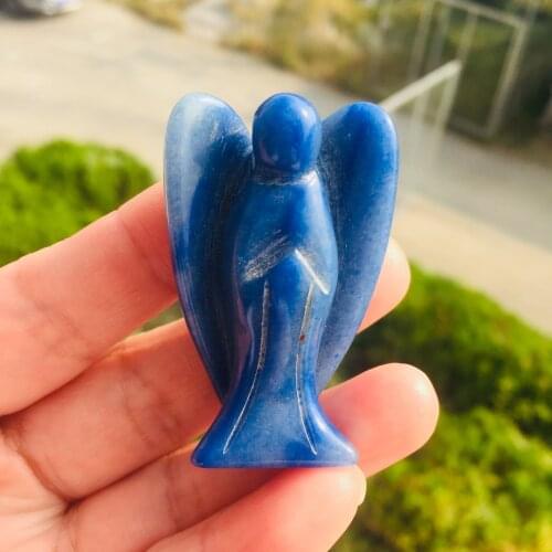 1PCS Natural Hand Carved quartz angels Crystal angels folk crafts for Healing Gifts