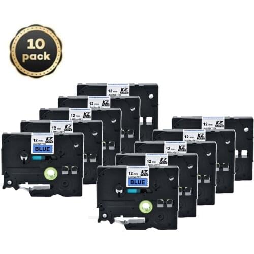 10pcs 12mm Tze531 tze tape Black on Blue Laminated Label Tape Cassette Cartridge ribbon for p-touch label printer Tze-531 tze531