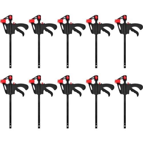 2/5/10 Pcs 4 inch Woodworking Bar F Clamp Clip Hard Grip Quick Ratchet Release DIY Carpentry Hand Vise Tool for Wood Working