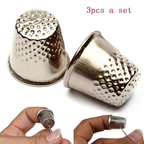 3Pcs/Lot Silver Tone Sewing Thimbles 19x18mm(3/4"x3/4")
