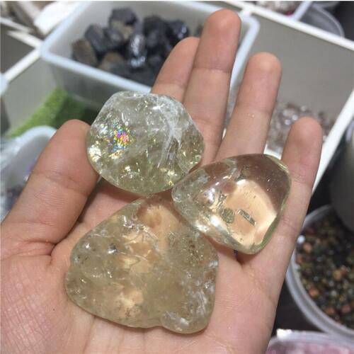 3pcs lucky crystal natural citrine quartz reiki healing meditation crystals polished gemstone as gift for home decoration
