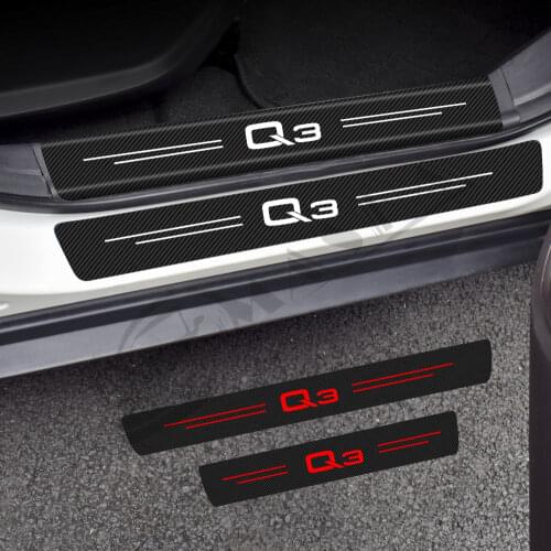 For Audi Q3 8U F3 2012 2013 2014-2021 Carbon Fiber Stickers Accessories Car Door Threshold Plate Sill Auto Products Anti-Scratch