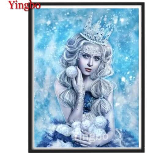 5D DIY Diamond Embroidery Snow Princess Girl Full Square Round Mosaic Diamond Painting Cross Stitch Kit Home Decoration