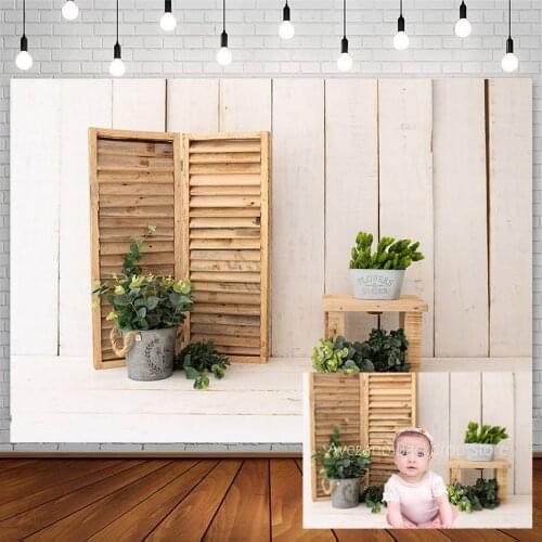 Avezano Backdrop Birthday Baby Shower Spring Green Plants Board Newborn Photography Backgrounds Studio Photozone Photocall Decor