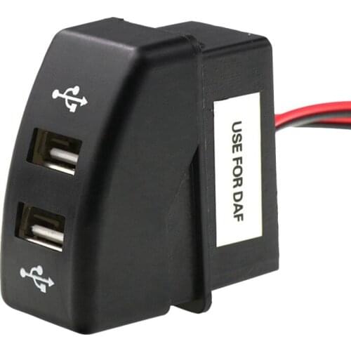 Dual USB Car Charger 5V 4.2A Dual USB Power Audio Socket for iPhone for iPad Smart Phone for DAF 95 XF XF 106 105 95 CF