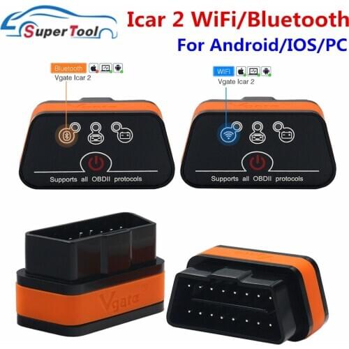 Auto Scanner Vgate Icar2 Bluetooth WIFI V1.5 Vgate Icar 2 Bluetooth Wi-Fi For IOS/Android/PC Vgate Icar2 OBD2 Diagnostic Tool