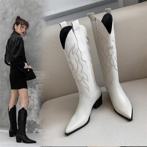 BBZAI shoes woman superstar Womens boots Fashion boots Woman boots High boots ladies shoes Superior quality Pumps 4cm Round Toe