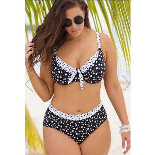 Larger Size High Waist Bikini Swimwear For Women Sexy Swimsuit Push Up Tankini Biquinis Plus Size Swimsuit Print Bathing Suit