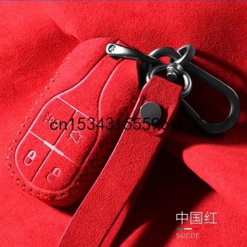 Key Bag For Maserati Quattroporte Ghibli Levante Key Fob Case Cover Ring Alcantara Suede