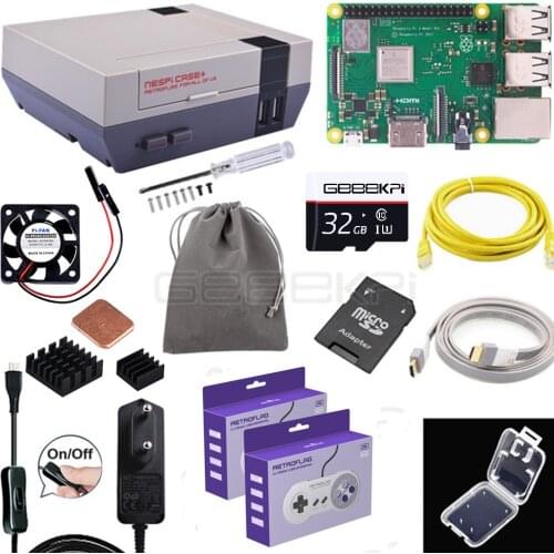 GeeekPi Retroflag Original NESPI Case+ Plus Retroflag with Optional Raspberry Pi 3B+ (Plus), Wireless / USB Game Controller Kit