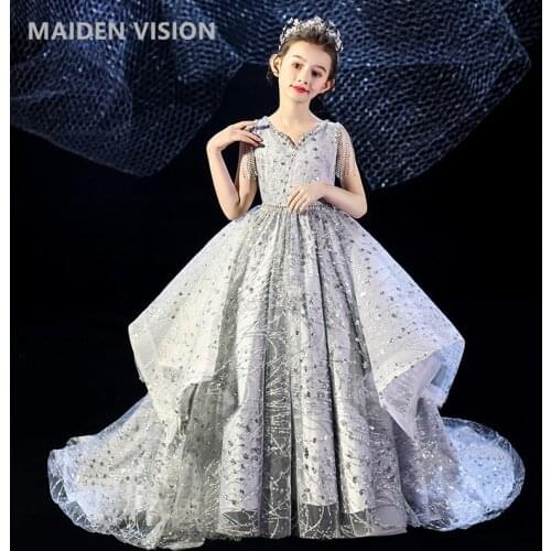 2-12year Teens Kids Dresses For Party Wedding Dress Gorgeous Children Pageant Gown Girls long Dress robe Toddler Girl Clothing