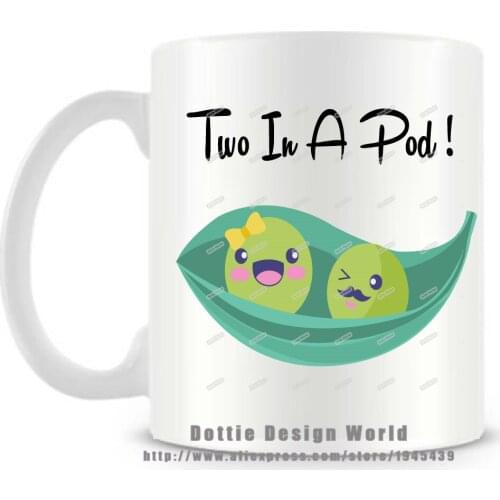Two in a pad funny novelty travel mug Ceramic white coffee tea mug cup Personalized Coulp Anniversary Birthday Valentines gifts