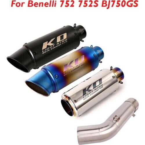 Slip on Motorcycle Exhaust System Connector Link Tube Muffler Escape Tip Silencer for Benelli 752 752S BJ750GS