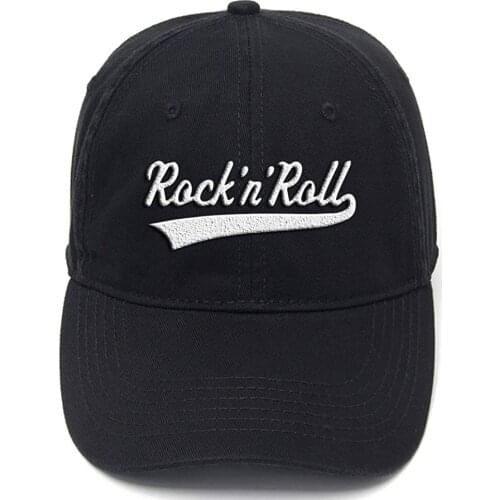 Lyprerazy Rock N Roll Classics Washed Cotton Flock Printing Adjustable Baseball Cap