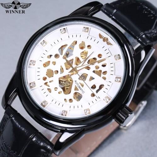 Classic Men Watches Luxury Gold Watches Men Skeleton Mechanical Hand Wind Wristwatches Winner Relogio Masculino Montre Homme NEW