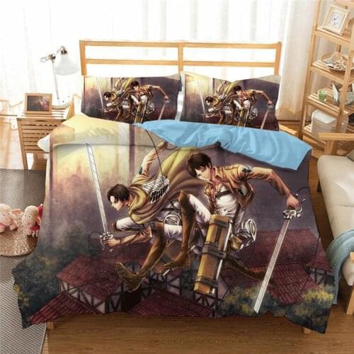3D Anime Attack On Titan Duvet Cover Luxury Comforter Bedding Sets Bed Linen Twin Queen King 2/3PCS Bedclothes