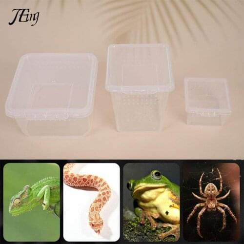 1pc Feeding Box Reptile Cage Hatching Container Rearing Tank for Lizards Terrarium Tortoise Spider Beetle Insect House