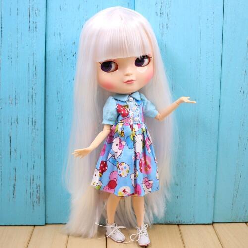 ICY DBS Doll Series No.BL136 White straight hair with makeup Azone S JOINT body 1/6 BJD OB24 ANIME GIRL