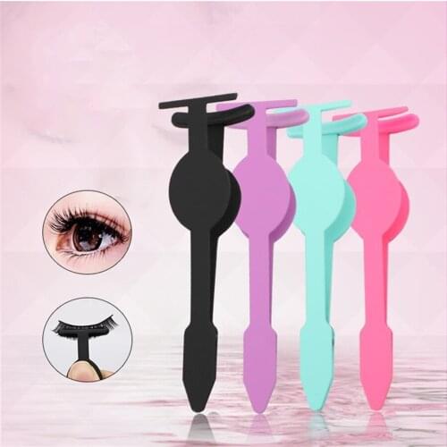 Stainless Steel Eyelash Eyebrow Tweezer Flase Eyelash Nipper Eyelash Assistant Tools Beauty Makeup Tools E1185