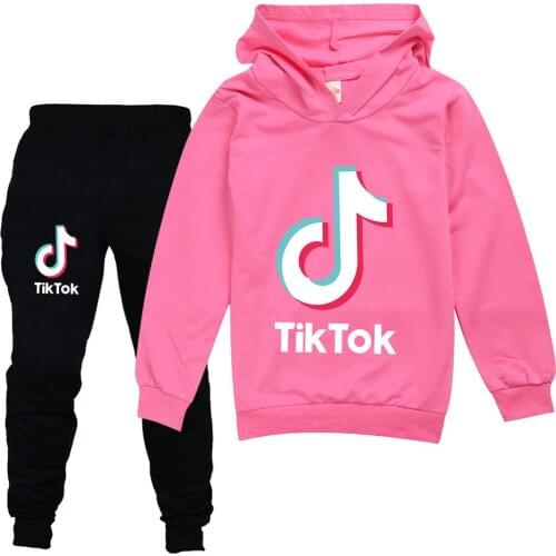 TIK TOK Autumn boy clothes girl clothes childrens clothing printing childrens clothing set