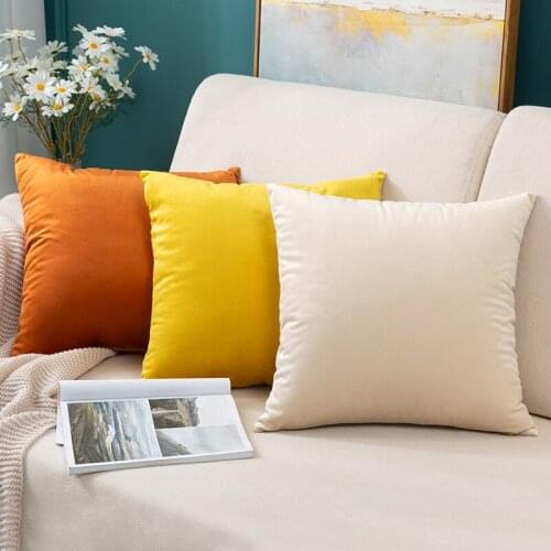 Solid Color Velvets Pillowcase Cushion Cover Plush 45*45 Sofa Cushions Pillow Cases Home Decor Pillow Covers KD-0787