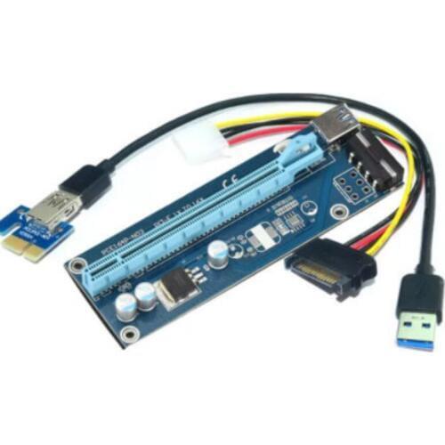 PCI-E 1X to 16X extension conversion board PCI-e turn pcie adapter card 60cm cable pcie riser card for bitcoin miner shipping