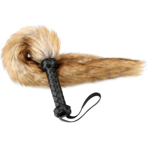 Slave Roleplay Sex Toys for Men Women Couples Sex Whip Spanking Paddle Flirt Braided Handle Fox Tail Whip