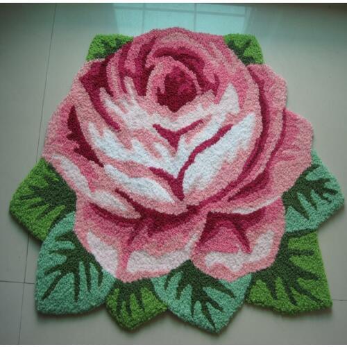 60*80CM Anti-slip Door Mat Rose Art Carpet Soft Handmade Sofa Rugs