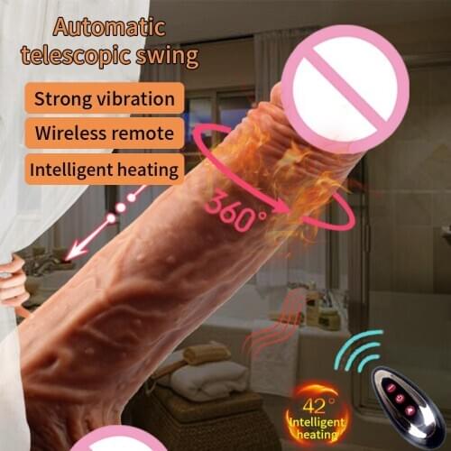 Man Nuo Realistic Dildo Automatic Telescopic Heating Big Dildos Huge Penis Suction Cup Vibrator for Women Sex Toys for Adult Toy