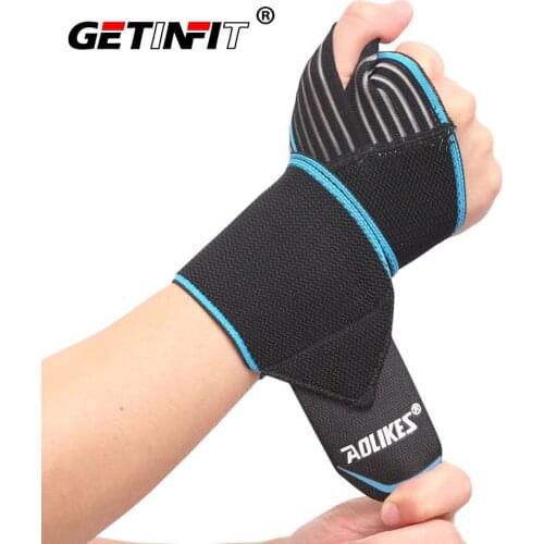 Getinfit 1 PCS Adjustable Opening Design Weight Lifting Wristband Wrist Support Brace Straps Wraps Gym Sport Saft Protector