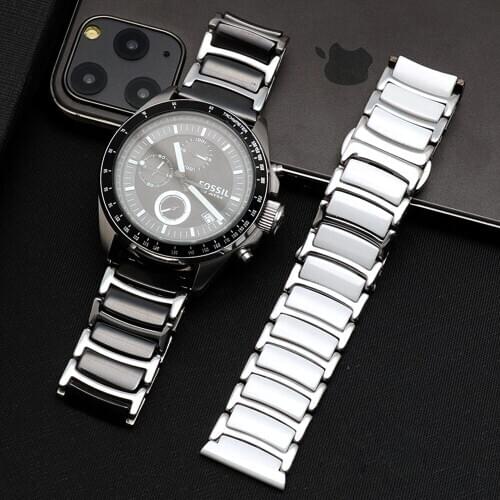 Galaxy watch 46mm bands for samsung active 2 huawei watch gt 2e gt2 amazfit bip gts strap 20mm 22mm Stainless steel ceramic band