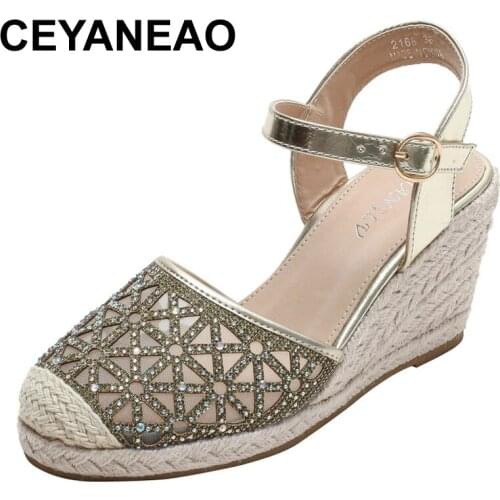 CEYANEAOSlope heel platform sandals 2021 summer sponge cake with a word belt all-match casual fashion mother shoes