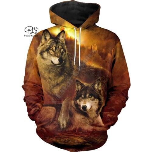 PLstar Cosmos Animal Hunter Art Wolf Hunting Tattoo Tracksuit Pullover NewFashion Sweatshirt 3DPrint Men/Women Casual Hoodies A8