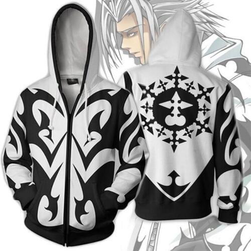 Kingdom Hearts Xemnas 3D Print Hoodies Sweatshirts Cosplay Coat Jacket Hooded Casual