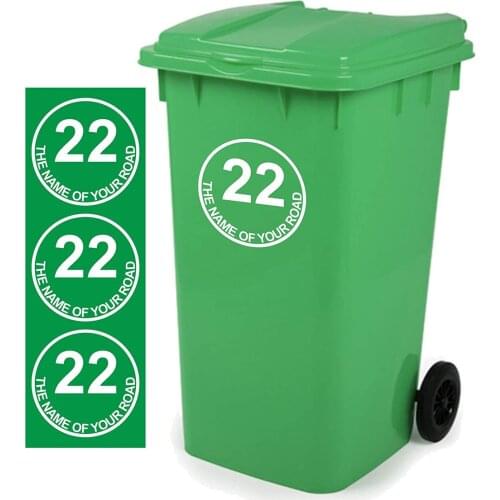 Vinyl Signs Direct Wheelie Bin Stickers Personalised Signs Size 18cm x 18cm x 3