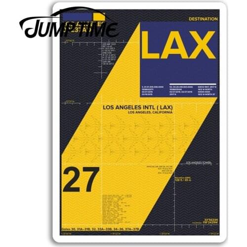 Jump Time for Los Angeles Airport Vinyl Stickers LAX Sticker Laptop Luggage Bumper Decals Waterproof Car Accessories
