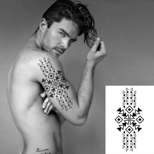 Waterproof Temporary Tattoo Sticker Triangle Geometric Arrow Pattern Fake Tatto Flash Tatoo Back Leg Arm Art for Women Men
