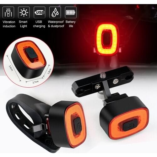 Bike Tail Light Safety Warning Light Taillamp LED Bike Light Rechargeable Auto On/Off IP65 Waterproof Brake Sensing Light