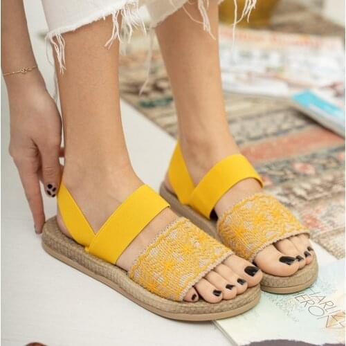 Women Summer Sandals Models Yellow Sandals Shoes-A2
