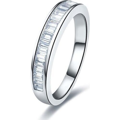 Solid 14K Gold Vintage Princess Band Bonzer Simulate Diamond Engagement Ring For Woman Lady Love Best Party Invitation Gift