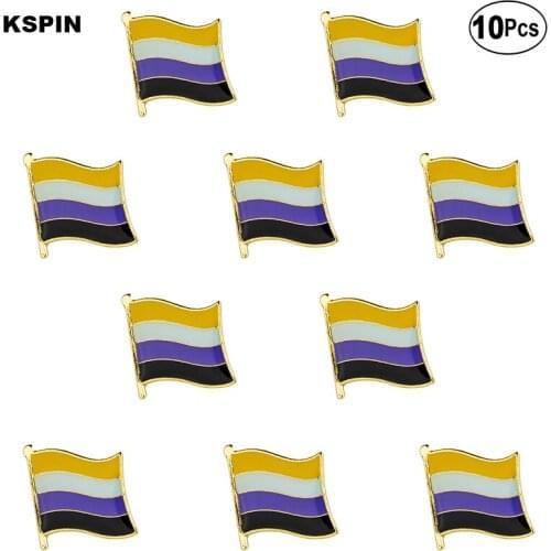 Nonbinary Pride Flag Lapel Pin Flag badge Brooch Pins Badges 10Pcs a Lot