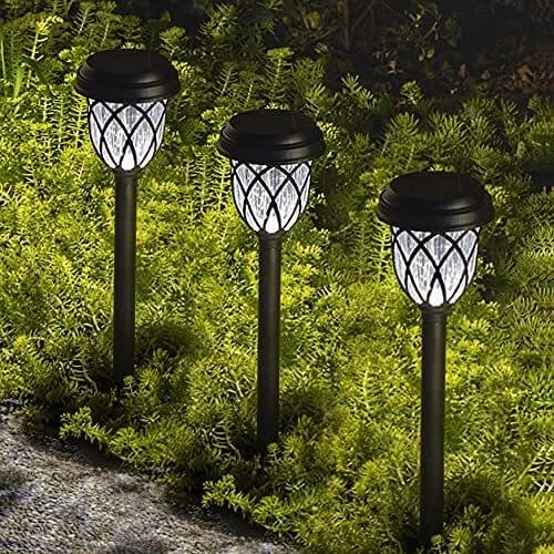 SMY Lighting 10 Pack Solar Lights Outdoor Garden Pathway Solar Powered Yard Lights for Walkway Sidewalk Driveway
