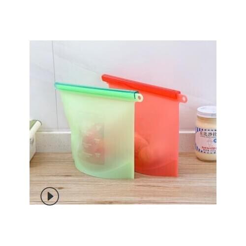 100pcs/lot Leakproof 1000ml Reusable Silicone Food Storage Bags Sandwich Liquid Snack Lunch Fruit Freezer Bag Food Storage Bags