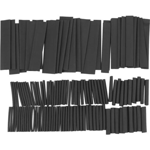 127Pcs Black Glue Weatherproof Heat Shrink Sleeving Tubing Tube Assortment Kit