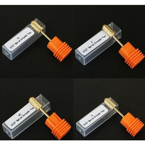 4pcs 3/32 Golden Carbide Nail Drill Bits F M C XC Manicure Machine Accessory For Electric Dill Nail Files Nail Art Tools Set